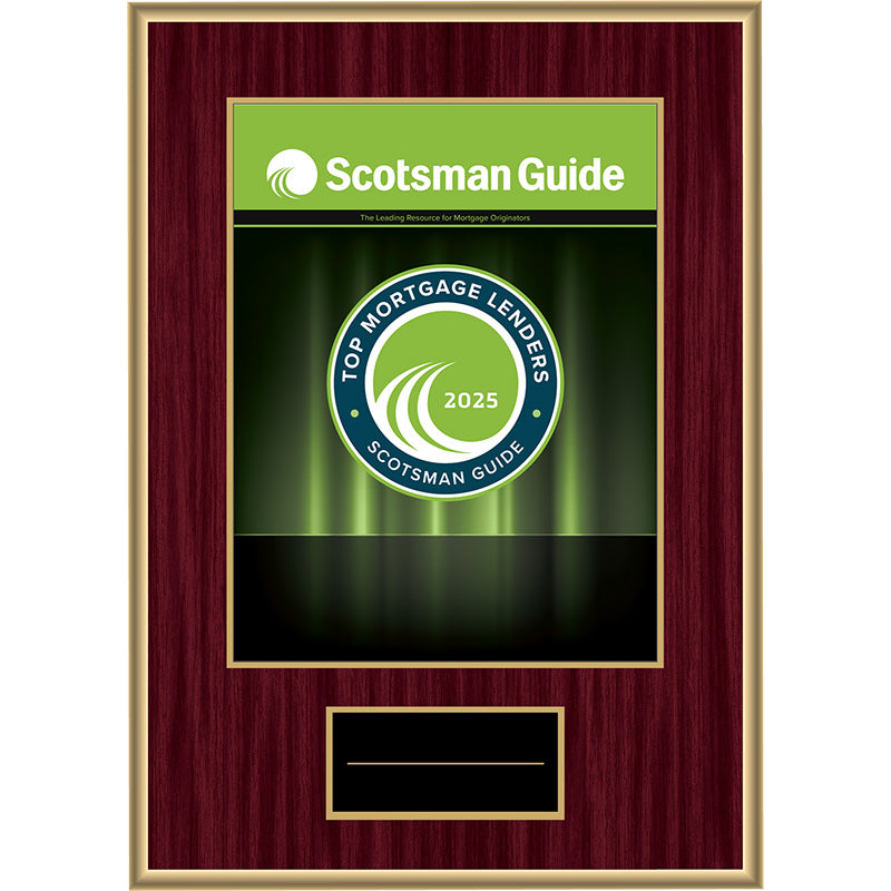 2025 Top Mortgage Lenders - Plaque