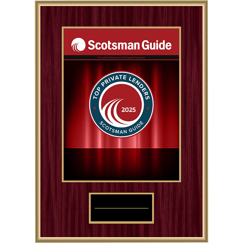 2025 Top Private Lenders - Plaque