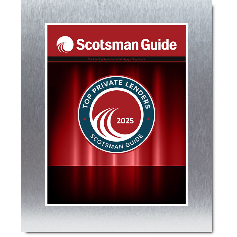 2025 Top Private Lenders - Plaque