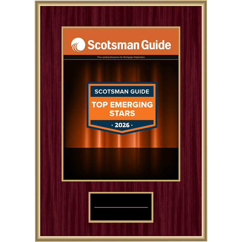 2026 Top Emerging Stars - Plaque