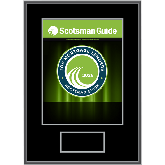 2026 Top Mortgage Lenders - Plaque