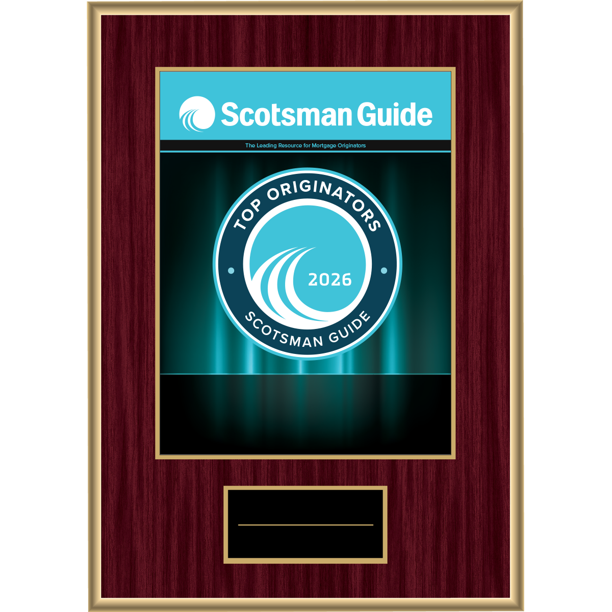 2026 Top Originators - Plaque