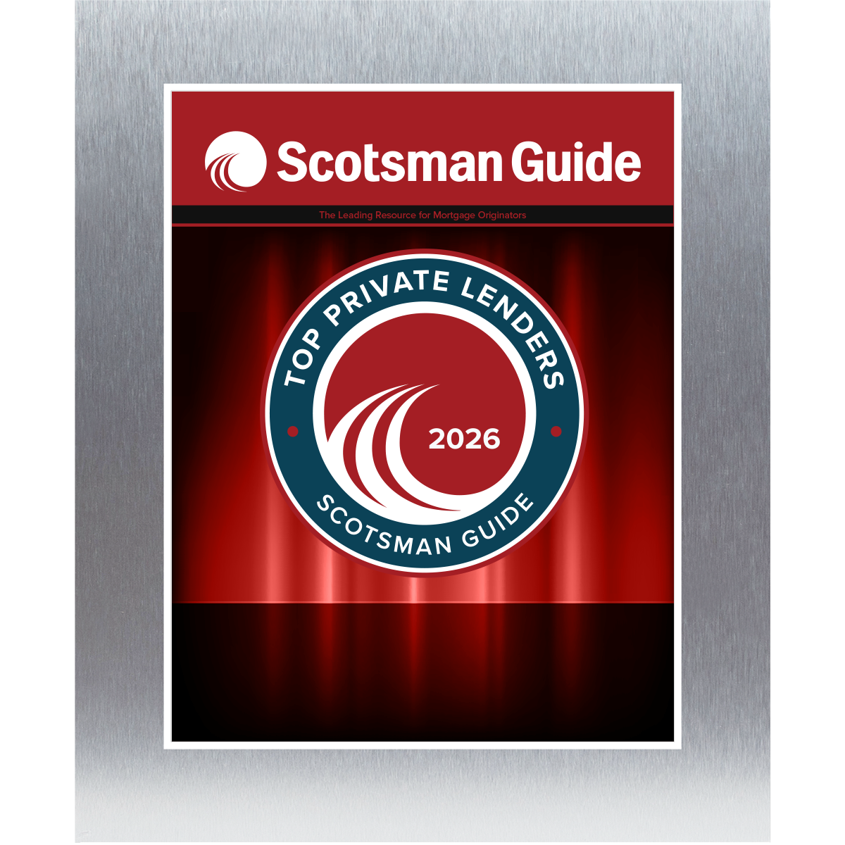 2026 Top Private Lenders - Plaque