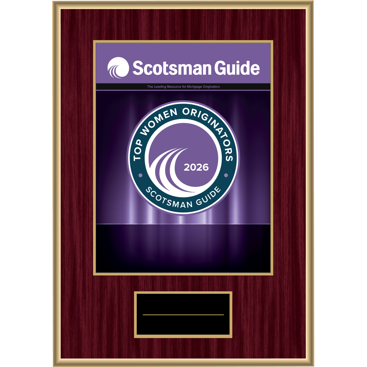 2026 Top Women Originators - Plaque